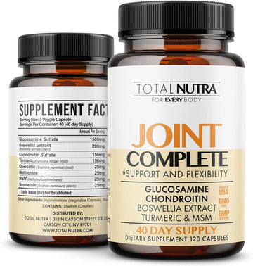 Glucosamine Chondroitin Msm Turmeric 2100Mg – Joint Complete Capsules, Advanced Strength Joint Support Supplement For Adults Hands Back Knee Mobility – Bone & Joint Health Supplements For Men & Women