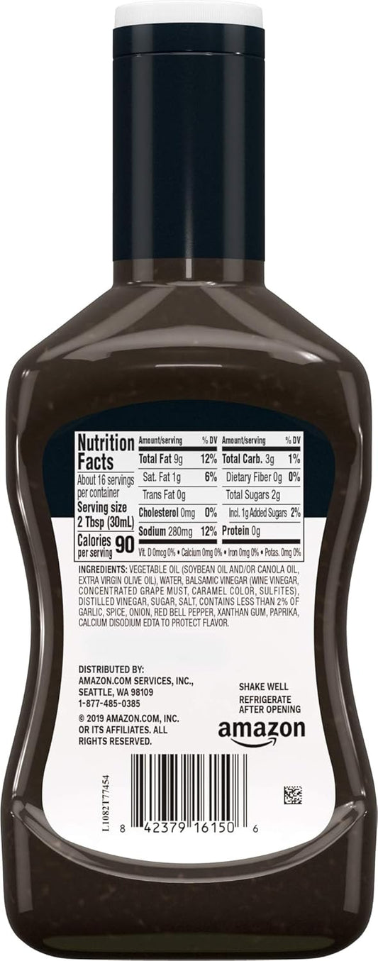 Amazon Brand - Happy Belly Balsamic Vinaigrette Dressing, 16 Fl Oz (Pack Of 1)