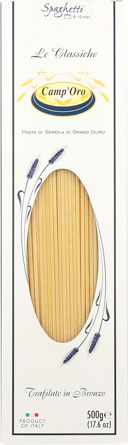 Camp'Oro Le Classiche: Classic Spaghetti Italian Pasta, Bronze Die Cut for Authentic Texture - 17.6 Ounce (Pack of 12)