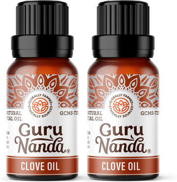 Gurunanda Clove Essential Oil (2 Pack X 0.5 Fl Oz) - 100% Pure, Natural And Undiluted Aromatherapy Oil - Premium Diffuser Oil, Perfect For Massages & Diy Recipes - Helps Support Muscle & Joint Pain