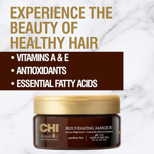 Chi Argan Oil Plus Moringa Rejuvenating Masque, 237 Ml (Pack Of 2)