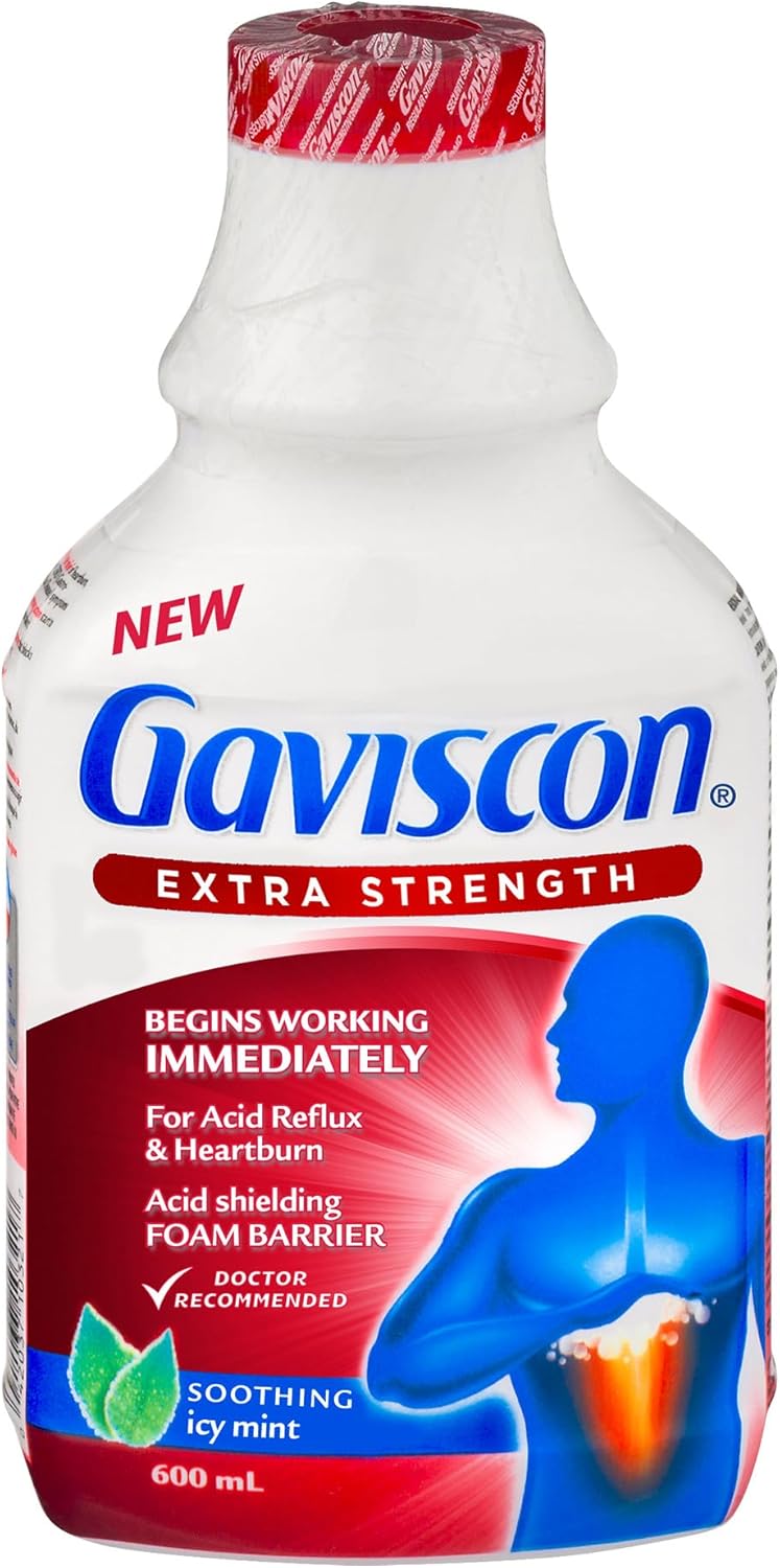 Gaviscon Heartburn Relief, Extra Strength Liquid Icy Mint 600 Ml