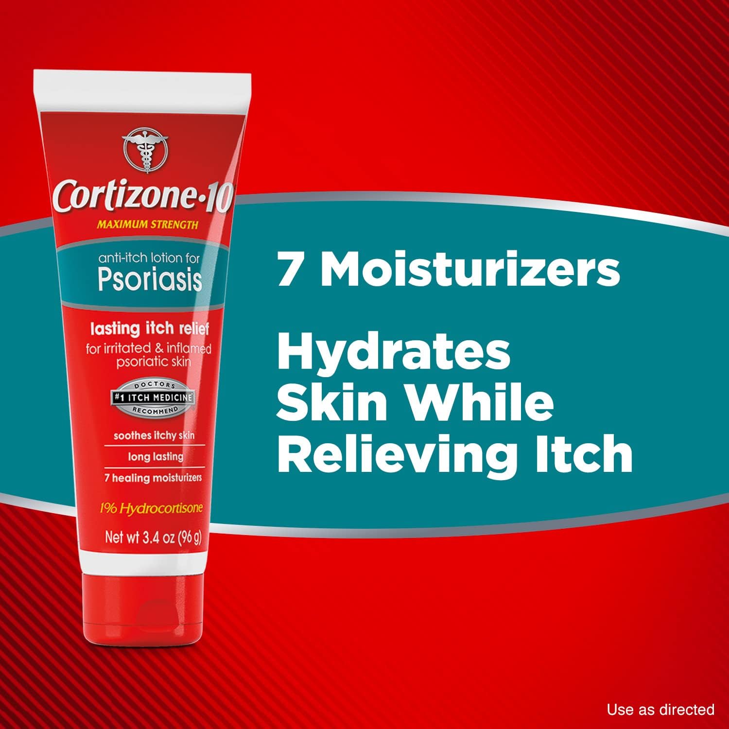 Cortizone 10 Anti-Itch Lotion for Psoriasis 3.4 oz (96g) , Maximum Strength 1% Hydrocortisone : Health & Household