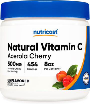 Nutricost Natural Vitamin C - Acerola Cherry Powder 0.5 LB - Gluten Free & Non-GMO