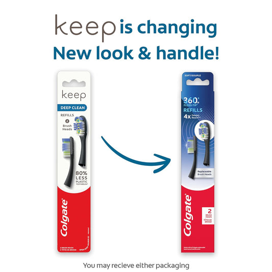 Colgate 360 Floss-Tip Replaceable Toothbrush Head Refills, Deep Clean, 4 Pack