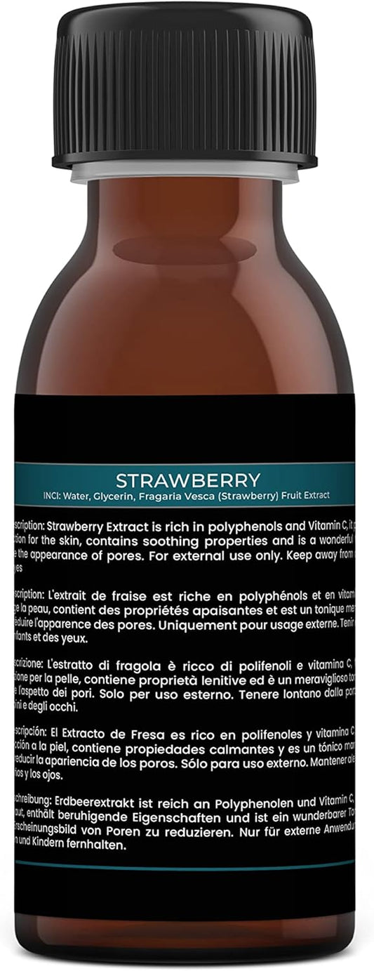 Mystic Moments | Strawberry - Liquid Fruit Extract 125G | Perfect For Skin Care, Creams, Lotions And Diy Beauty Products Vegan Gmo Free