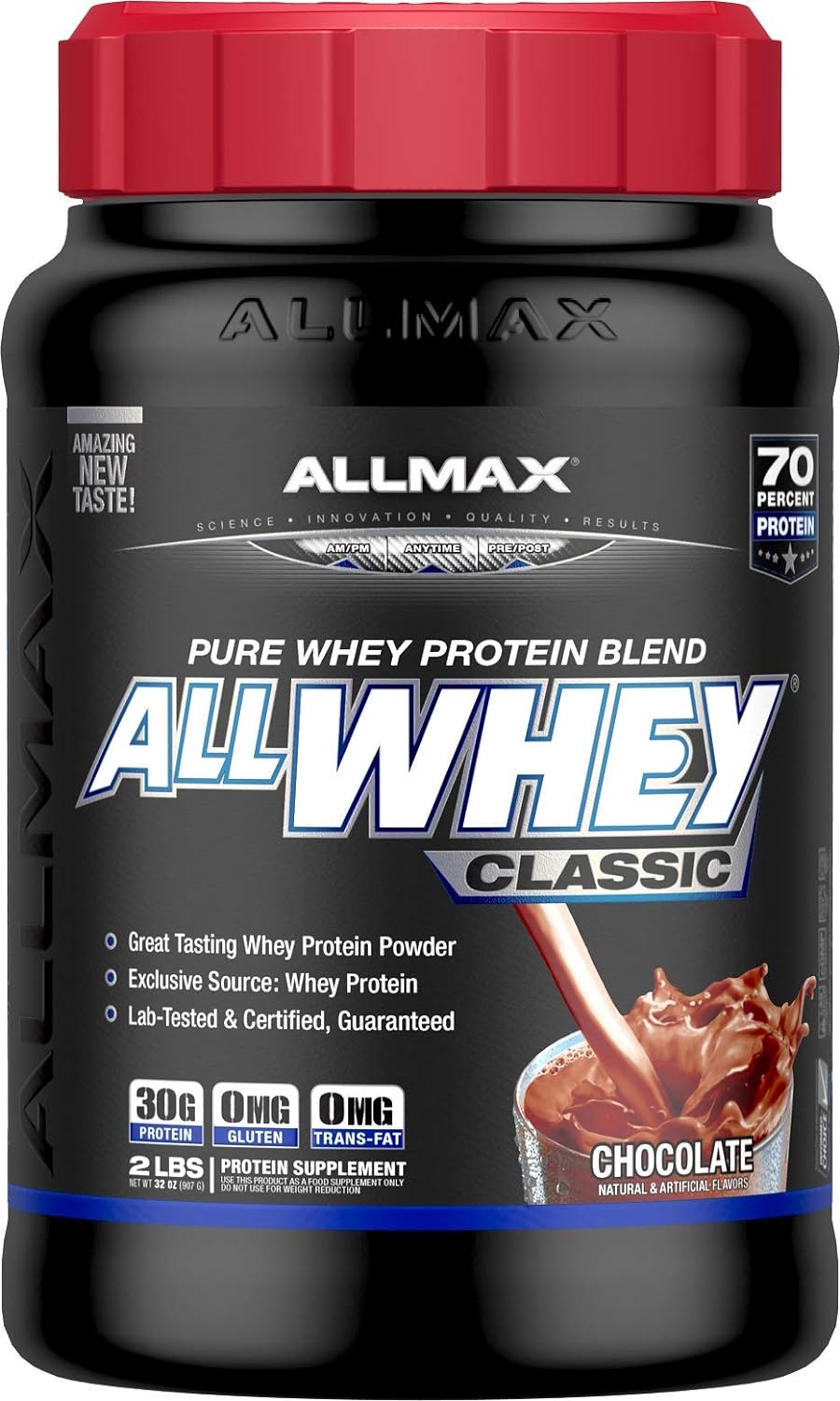 ALLMAX Classic ALLWHEY, Chocolate - 2 lb - 30 Grams of Protein Per Sco