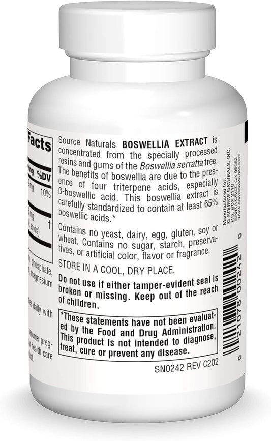 Source Naturals Boswellia Extract 243 mg Dietary Supplement - 100 Tablets