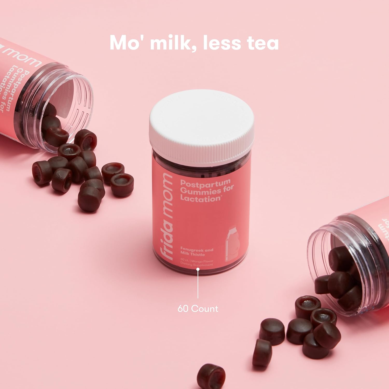 Frida Mom Postpartum Gummies for Lactation | Chewable Supplement Made with Fenugreek + Milk Thistle to Increase Milk Supply | 60 Count : Health & Household