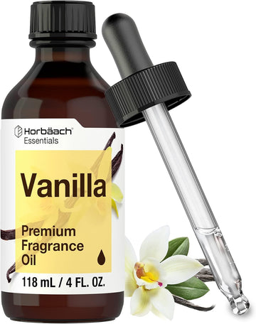 Horbäach Vanilla Fragrance Oil | 4 fl oz (118 ml) | Premium Grade | for Diffusers, Candle and Soap Making, DIY Projects & More