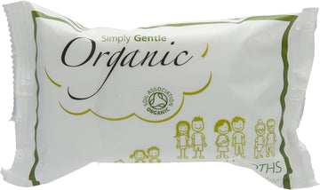 Simply Gentle Organic Dry Cotton Cloths Perfect For Sensitive Skin - Pure Cotton Cloths For Newborn Baby - Free From Odours Parabens & Alcohol - Disposable Cloth - Resealable Pack - 30 Pieces