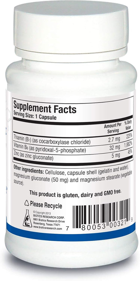 Biotics Research B6 B1 Plus Zinc Supplies Active Forms Of B Vitamins. 5Mg Of Highly Bioavailable Form Of Zinc. Aids In Activity Of Over 300 Different Zinc Dependent Enzymes 90 Caps