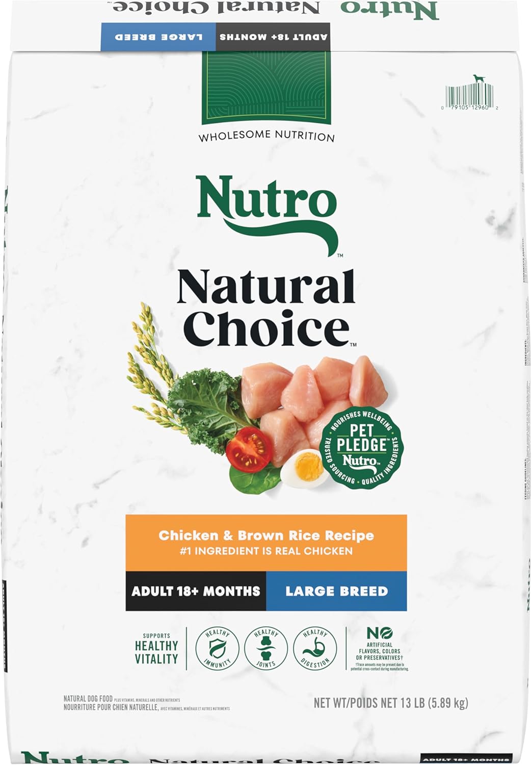 Nutro Natural Choice Adult Large Breed Dry Dog Food, Chicken And Brown Rice Recipe, 13 Lbs