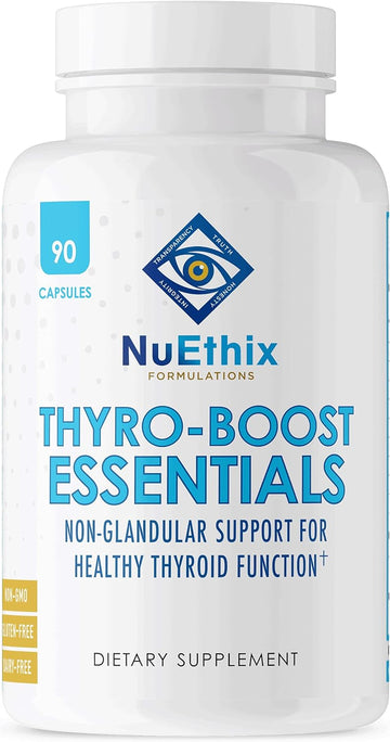 NuEthix Formulations Thyro-Boost Essentials, Non-Glandular Support to Assist with Optimal Thyroid Function, 90 Capsules