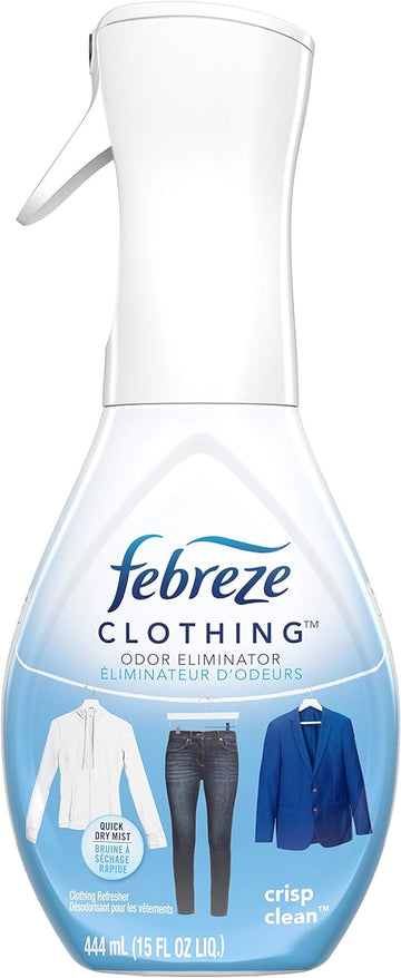 Febreze Clothing Odor Eliminator, Crisp Clean Scent, 15 Fl Oz