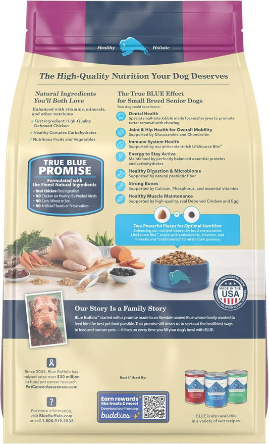 Blue Buffalo Life Protection Formula Small Breed Senior Dry Dog Food, Supports Joint Health And Immunity, Made With Natural Ingredients, Chicken & Brown Rice Recipe, 5-Lb. Bag