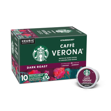 Starbucks Dark Roast K-Cup Coffee Pods — Caffè Verona for Keurig Brewers — 1 box (10 pods)