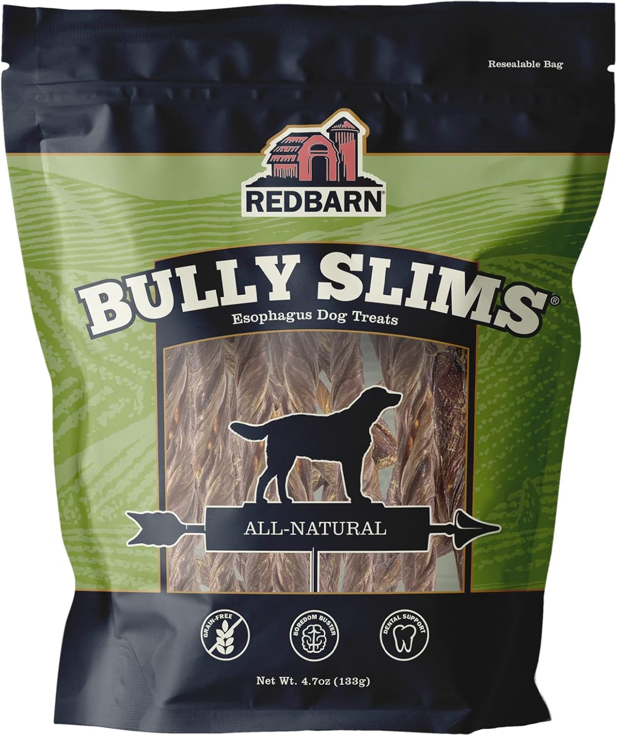 Redbarn Natural Bully Slims Beef Chews For Dogs - 4.7 Oz (Case Of 10 Bags) - Natural, Grain-Free, Highly Palatable, Highly Digestible Esophagus Treats