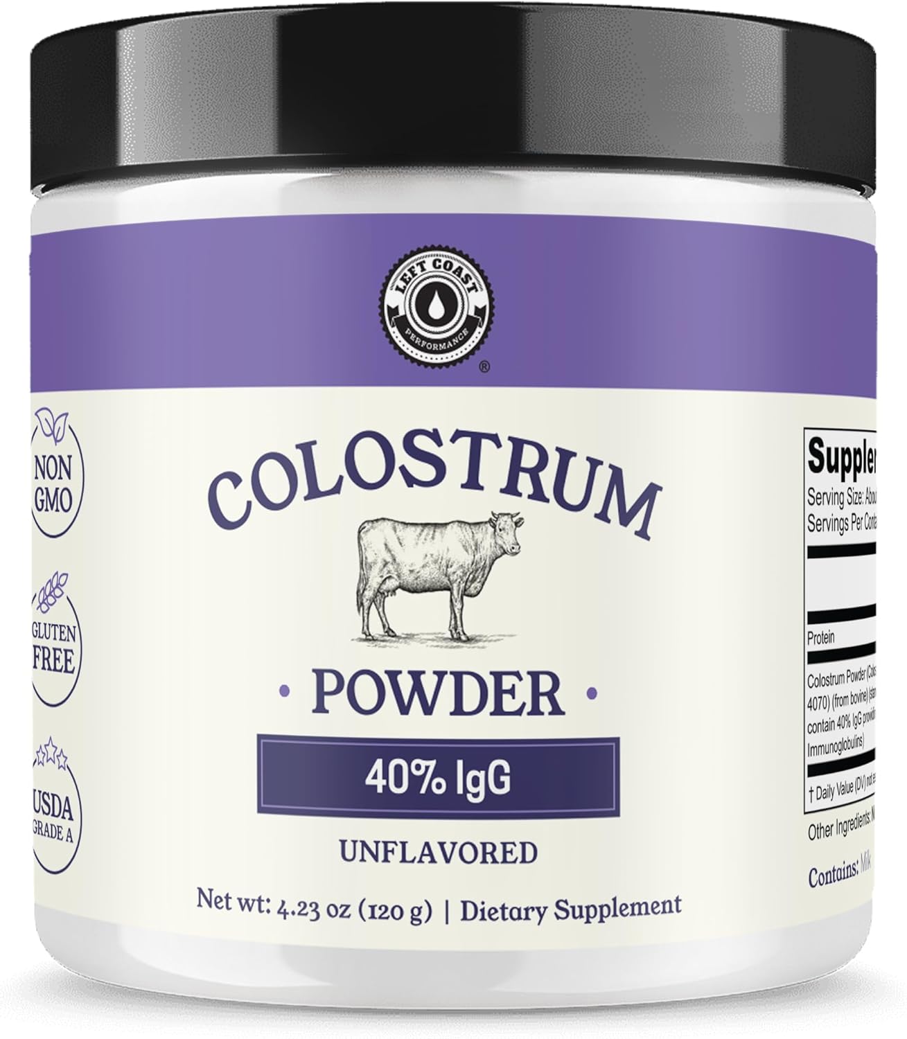 Colostrum Powder 40% Igg  Usa Sourced Bovine Colostrum Supplement For Immune Support, Gut Health, Muscle Recovery, And Overall Wellness - Single Ingredient, No Additives, Non-Gmo - 60 Servings