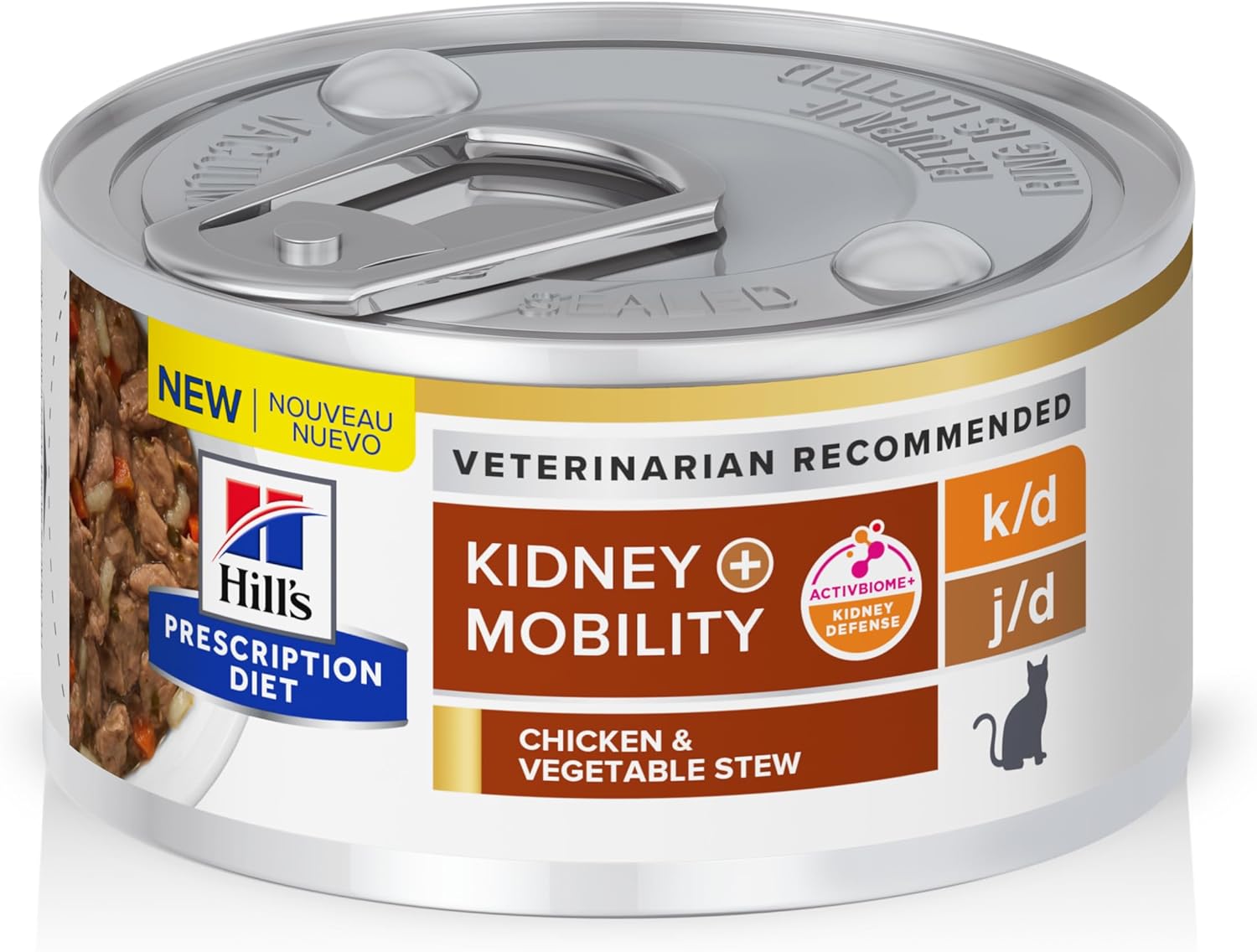 Hill'S Prescription Diet K/D + J/D Kidney + Mobility Chicken Flavor Dry Cat Food, Veterinary Diet, 6.4 Lb. Bag
