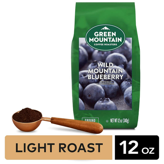 Green Mountain Coffee Roasters Wild Mountain Blueberry, Ground Coffee, Flavored Light Roast, Bagged 12 Oz, 1 Count