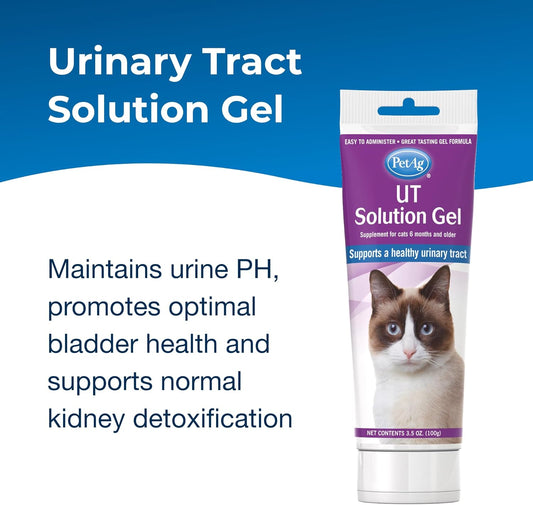 Pet-Ag Ut Solution Gel Supplement For Cats - 3.5 Oz, Pack Of 2 - Supports A Healthy Urinary Tract For Cats 6 Months And Older