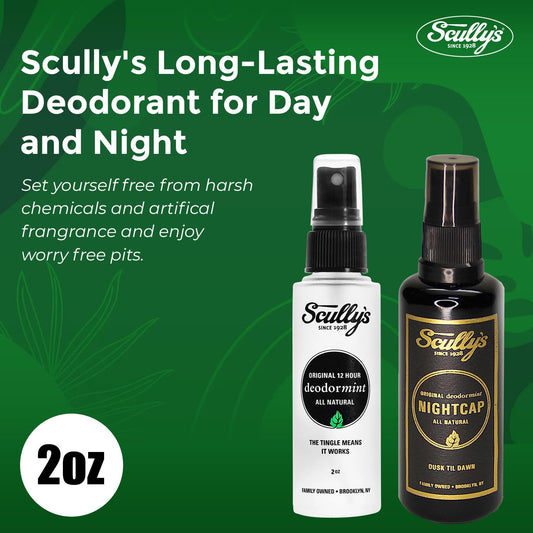 Scully'S Long-Lasting Aromotherapy Deodorant For Day And Night - 24-Hour Odor And Sweat Protection - Dual Action Deodorant Solution Set, Deo Spray For Am And Pm