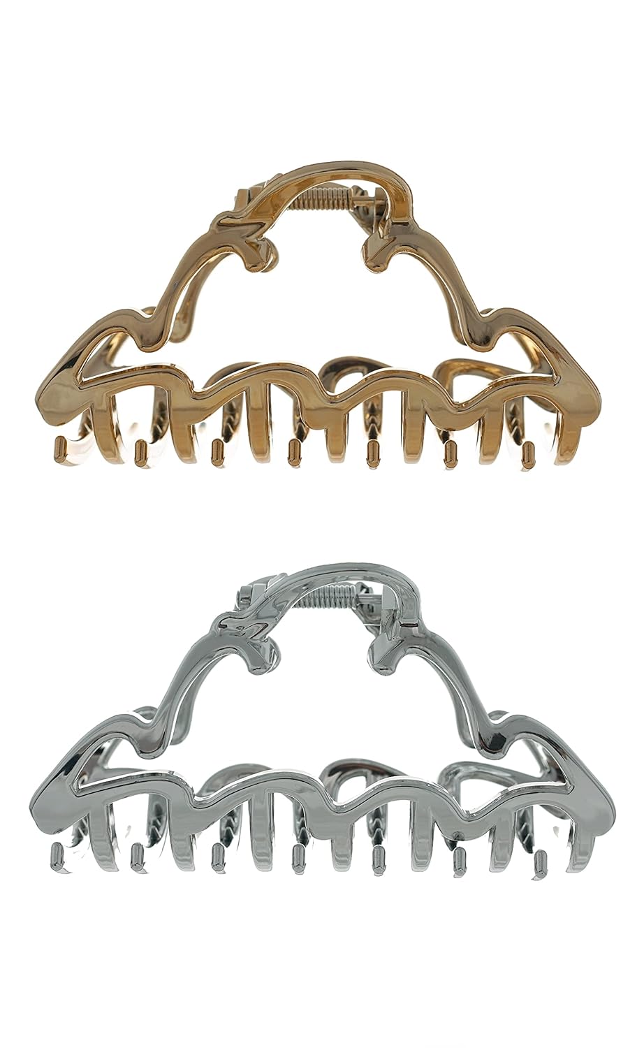 Ouidad Made For Curls Xl Claw Clips, Gold And Silver, 2 Count