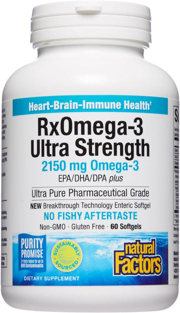 Natural Factors, Ultra Strength RxOmega-3 Fish Oil, High Potency Formu