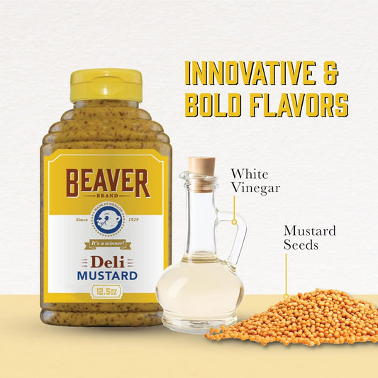 Beaver Zesty Deli Mustard, 12.5 Oz Squeeze Bottle