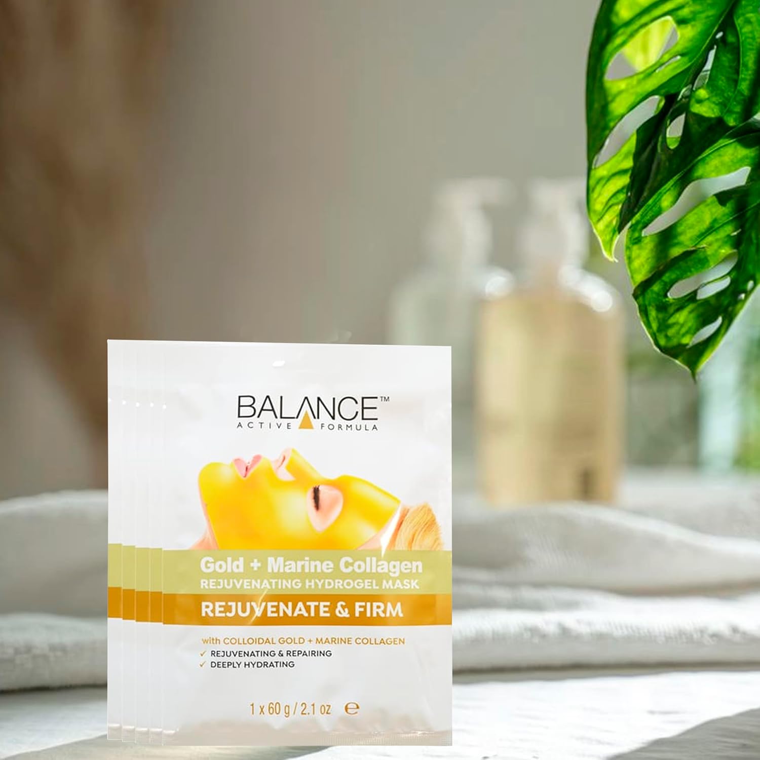 Katsy Style Gold + Marine Collagen Rejuvenating Hydrogel Mask 60g x5 - Deeply Hydrates, Soothes, and Cools for Radiant, Healthy Skin - Enriched with Colloidal Gold and Marine Collagen : Amazon.co.uk: Beauty