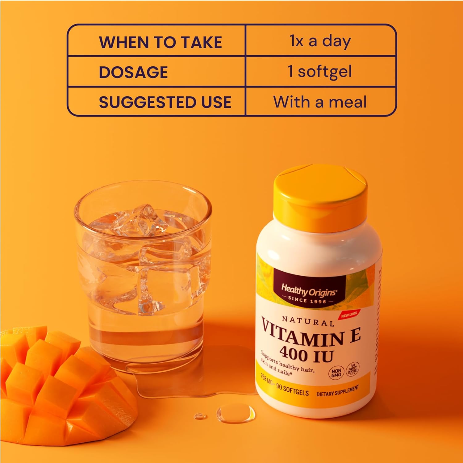 Healthy Origins Vitamin E 400 Iu (Natural, Non-Gmo, Gluten Free, Skin Support, Cardiovascular Support), 360 Softgels : Health & Household