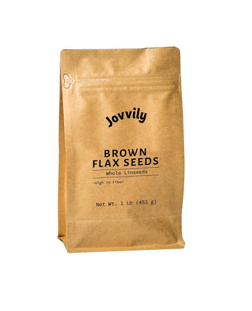 Jovvily Brown Flax Seeds - 1 Lb - Whole Linseeds - High In Fiber