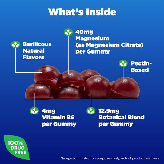Natrol Kids Soothing Night, Magnesium Citrate Gummies For Children, Nighttime Sleep Aid Supplements, 90 Berilicious-Flavored Gummies