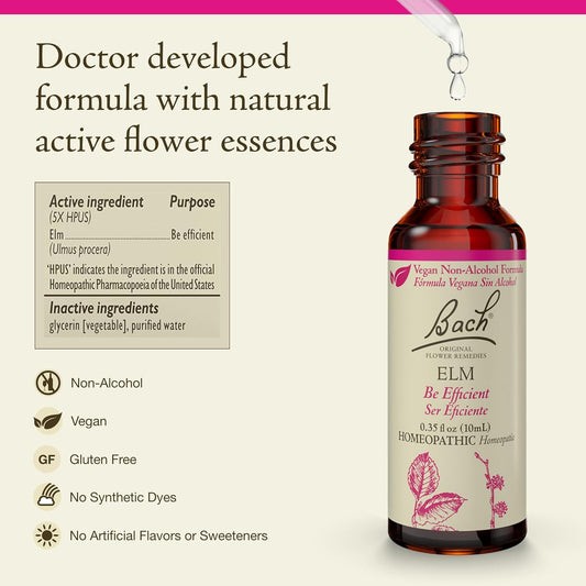 Bach Original Flower Remedies, Vine (Non-Alcohol Formula) - Motivate Not Dominate - Natural Homeopathic Flower Essence For Emotional Balance - Vegan, Gluten Free, Sugar Free - 10Ml Dropper