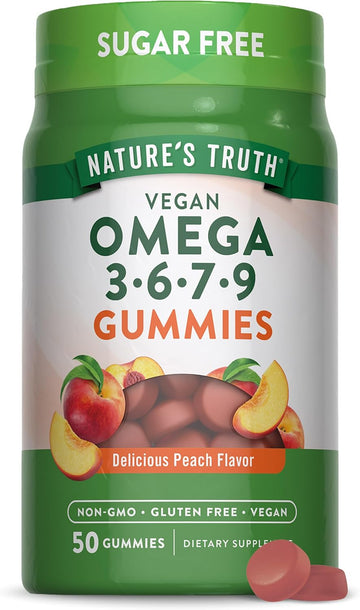 Nature'S Truth Vegan Omega 3679 Gummies | 50 Count | Peach Flavor | Non-Gmo & Gluten Free Supplement