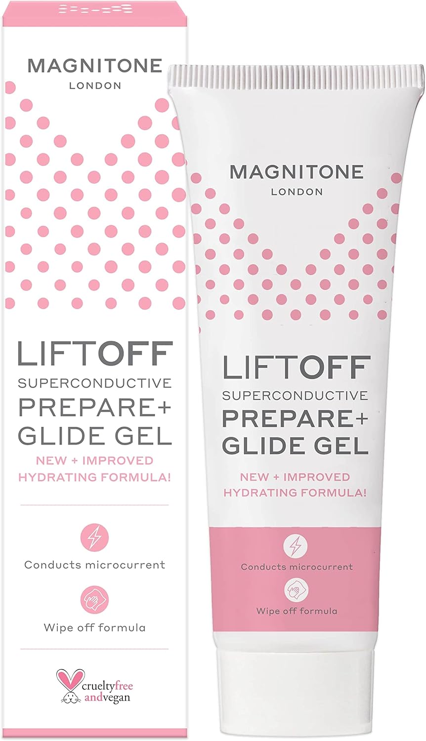 Magnitone Liftoff Superconductive Prepare + Glide Gel For Microcurrent Facial Toning & Radiofrequency Devices, Hydrating Wipe Off Formula, Water-Based, Fragrance Free, Cruelty Free & Vegan (Pack Of 1)