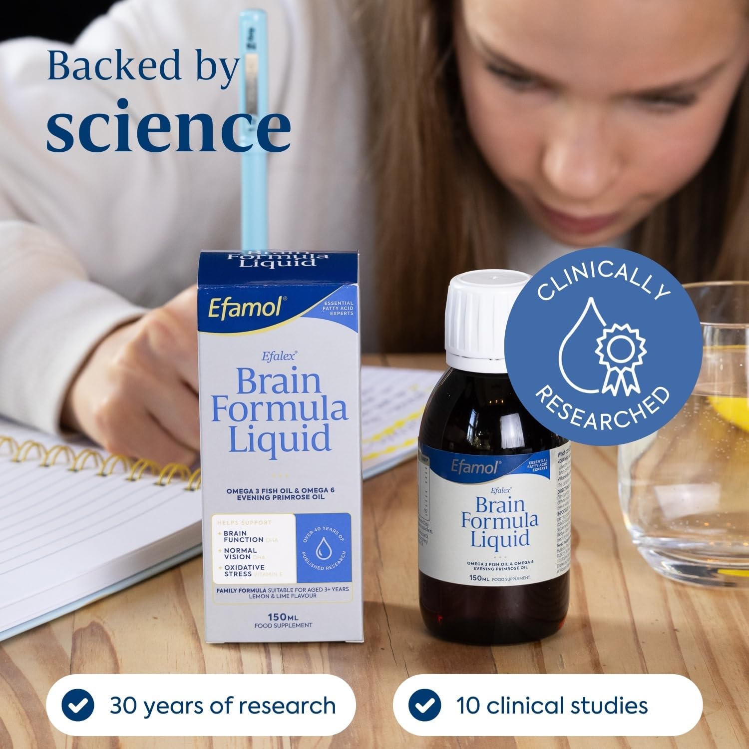 Efamol Efalex Brain Formula Liquid 150ml | Omega 3 Liquid Brain Supplement | Omega 3 DHA + EPA | Omega 6 Evening Primrose Oil | Fish Oil Omega 3 Brain Vitamins | Brain Supplements with Thyme Oil : Amazon.co.uk: Health & Personal Care
