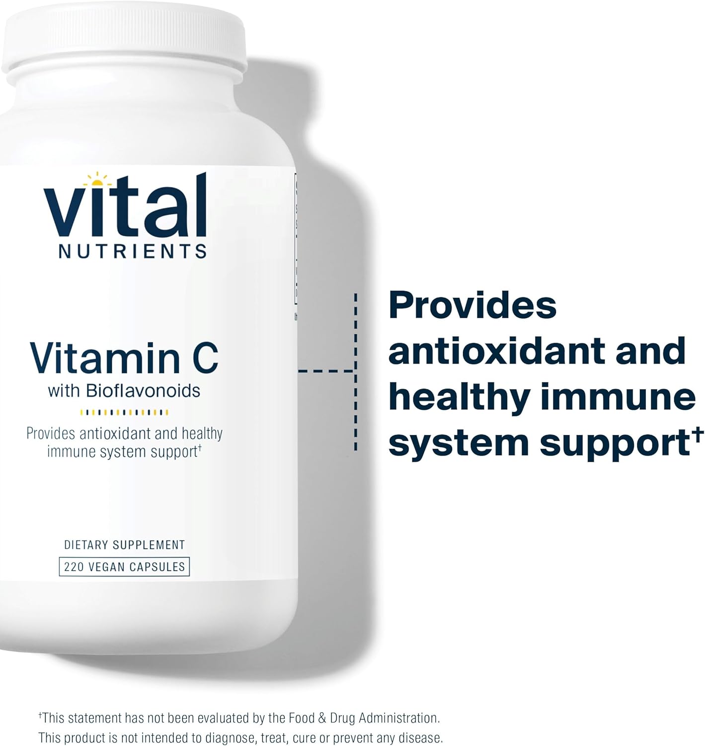 Vital Nutrients Vitamin C with Bioflavonoids | Vegan Supplement for Immune Support* | 1000mg Vitamin C and 500mg Citrus Bioflavonoid | Gluten, Dairy and Soy Free | Non-GMO | 220 Capsules : Health & Household