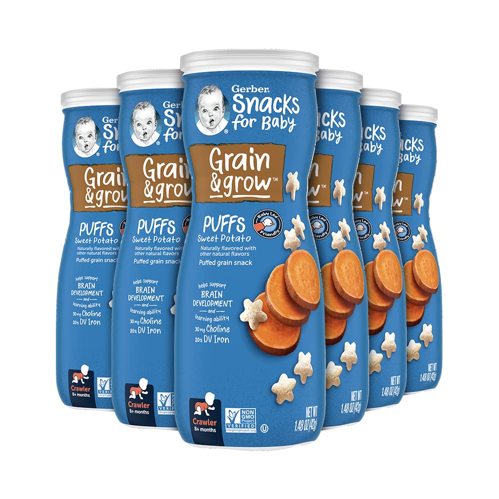 Gerber Baby Snacks Puffs, Sweet Potato, 1.48 Ounce (Pack Of 6)