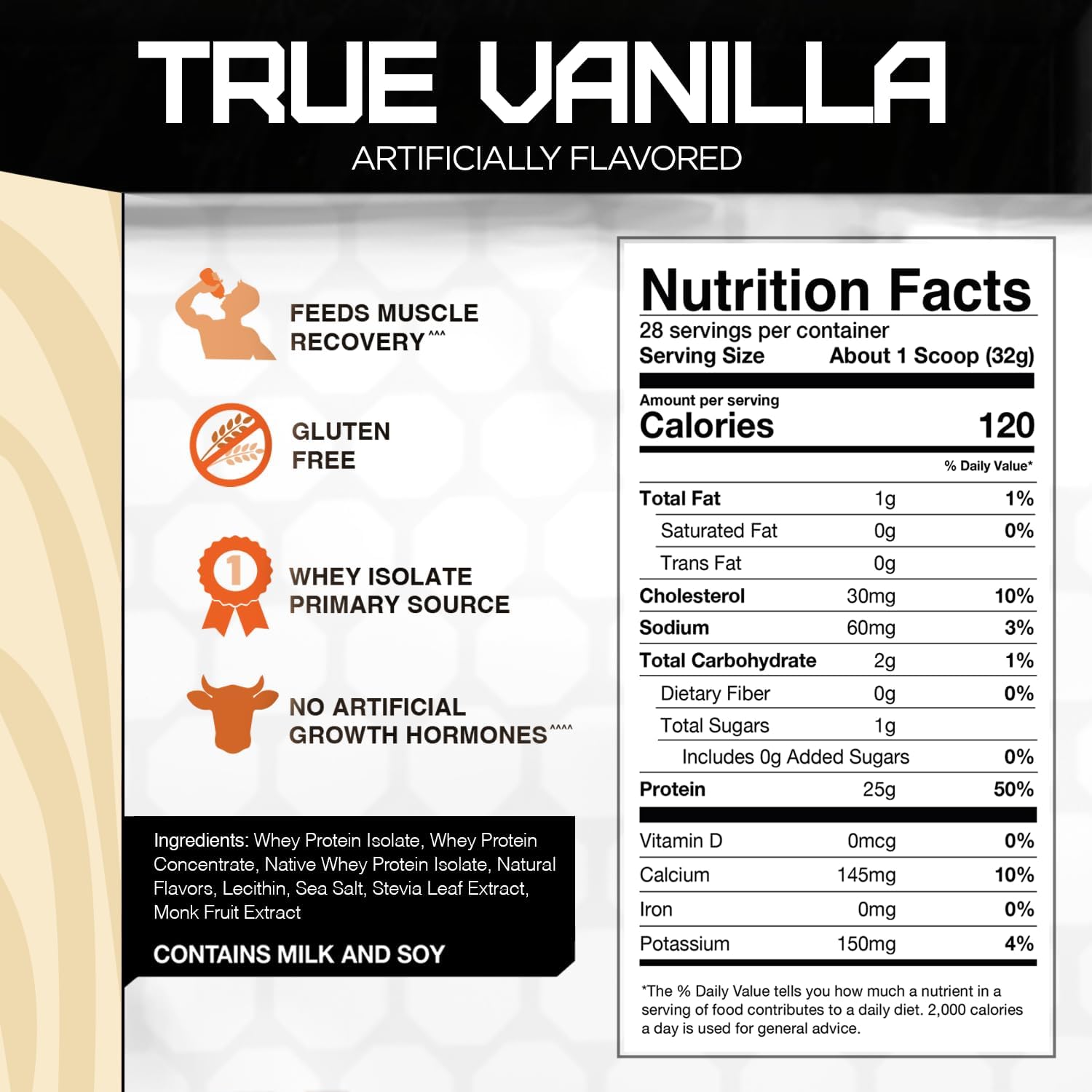 Naturally Flavored Rival Whey - True Vanilla 2lb : Health & Household