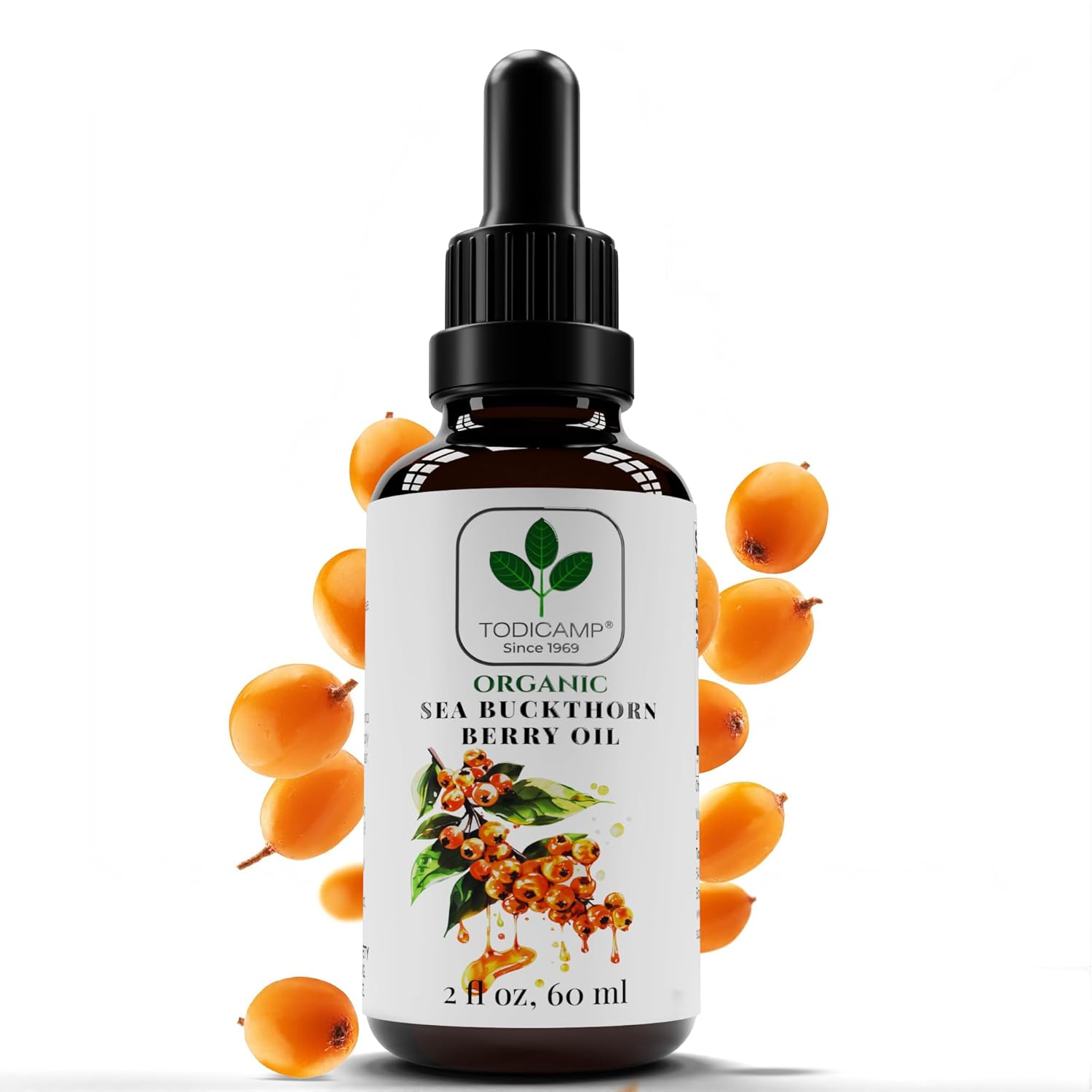 Organic Sea Buckthorn Oil - 1 Fl Oz Cold-Pressed Sea Buckthorn Berry Oil - Seabuckthorn For Face, Hair, Body & Supplement