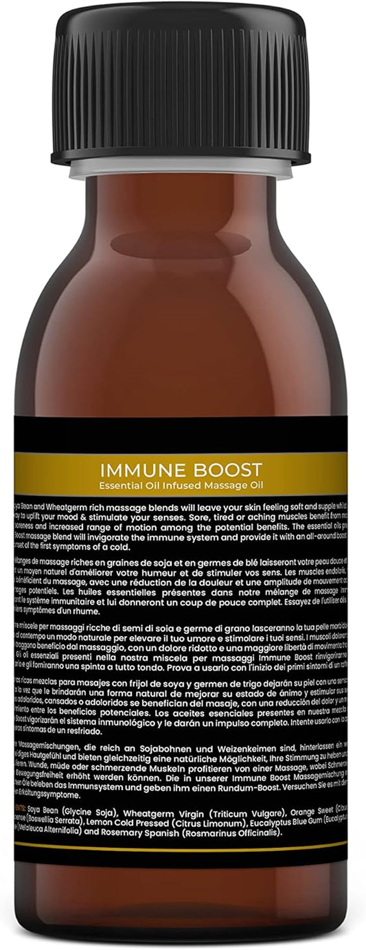 Mystic Moments | Immune Boost Aromatherapy Massage Oil Blend 250ml - Natural Massage Blend Made with Essential Oils for Spa & Massage Therapy