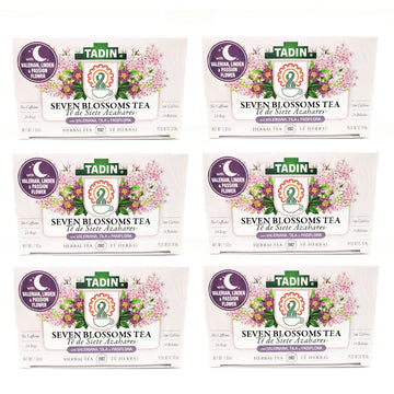 Tadin Seven Blossoms Herbal Tea Blend. Improves Digestion. High In Antioxidants. 24 Bags. 1.01 Oz. Pack Of 6