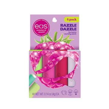eos Lip Balm Gift Set- Razzle Dazzle, Limited-Edition Lip Moisturizer, Variety Pack, 0.14 oz, 4-Pack