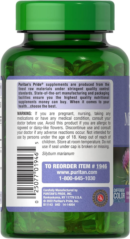 Puritan'S Pride Milk Thistle , 180 Count (Pack Of 2)