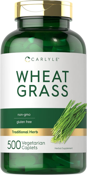 Carlyle Wheat Grass | 500 Vegetarian Caplets | Non-Gmo, Gluten Free Supplement