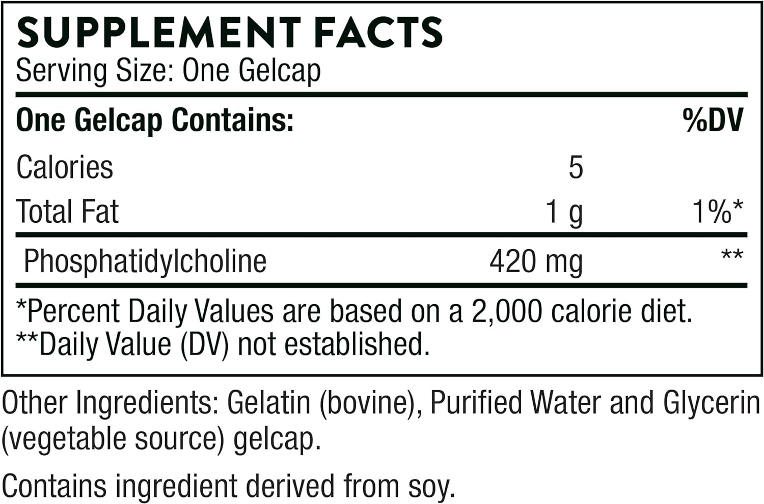 Thorne Phosphatidyl Choline - Phospholipid Complex for Cell Membrane Support - 60 Gelcaps