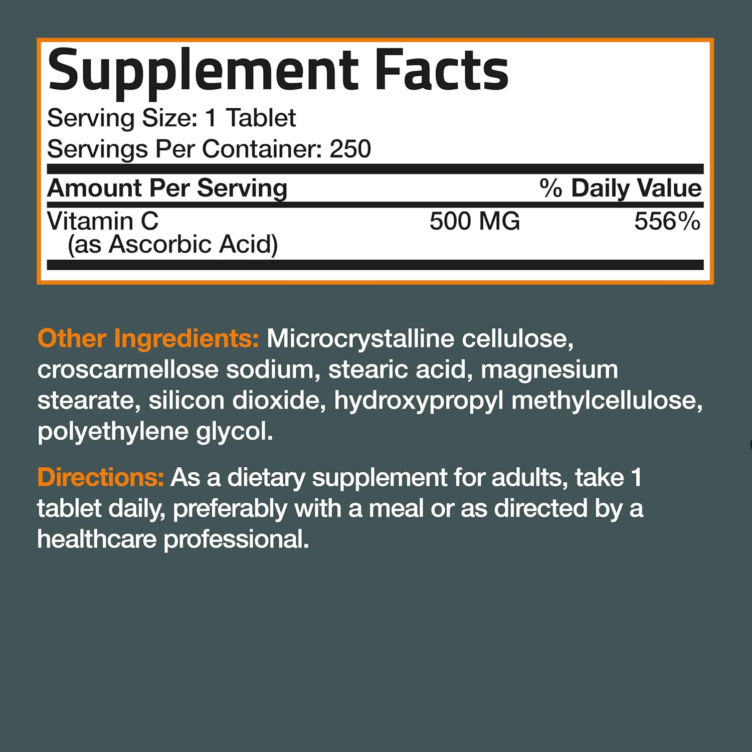 Bronson Vitamin C 500 Mg Supports A Healthy Immune System & Antioxidant Protection, Non-Gmo, 250 Vegetarian Tablets