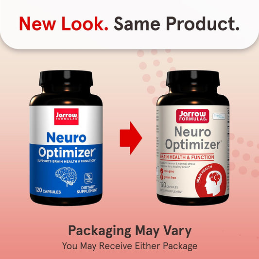 Jarrow Formulas Neuro Optimizer With 7 Neuro-Nutrient Ingredients, Dietary Supplement For Brain Health And Antioxidant Support, 120 Capsules, 30 Day Supply, Pack Of 12